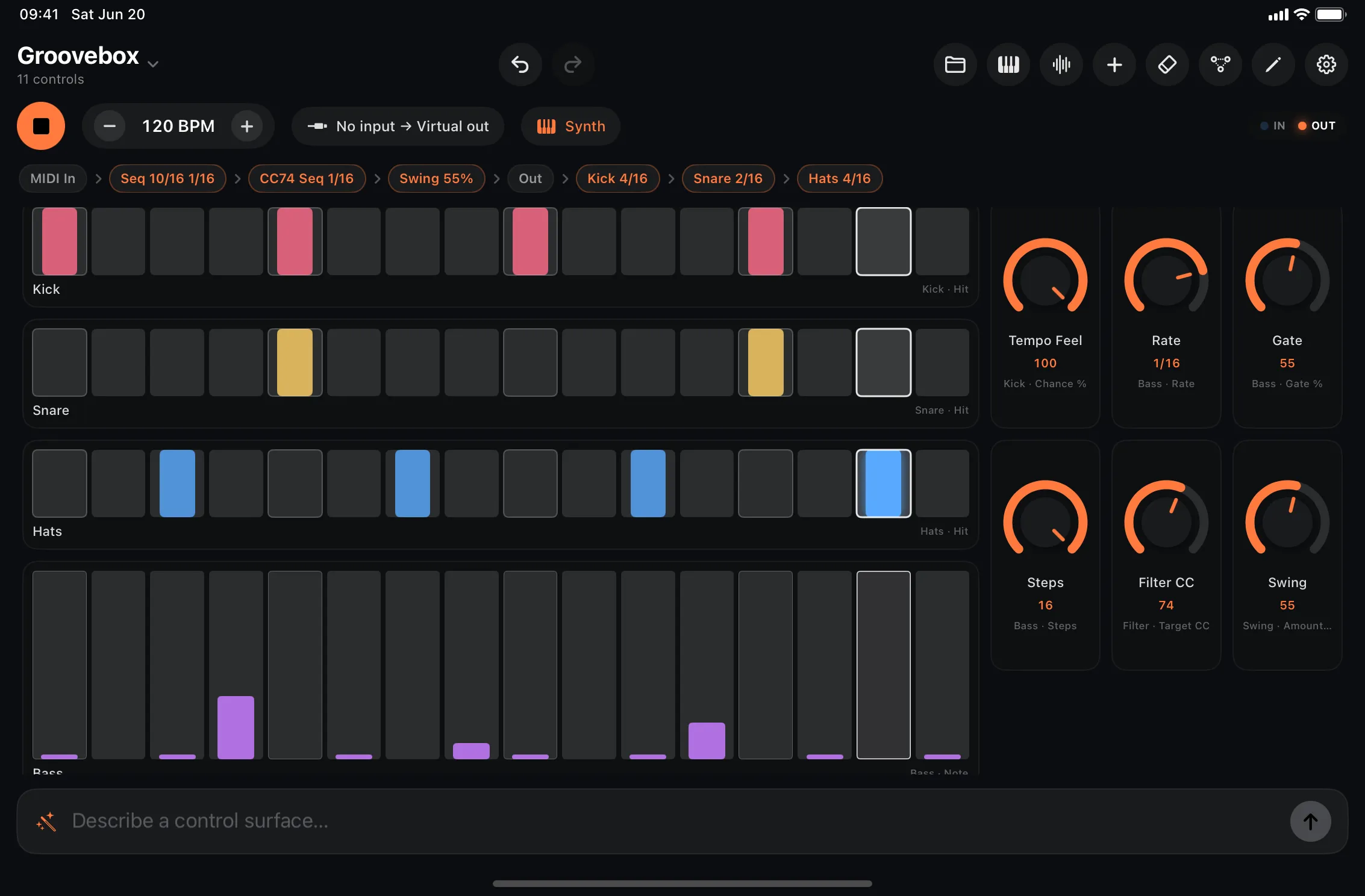 Sequencer suite on the surface