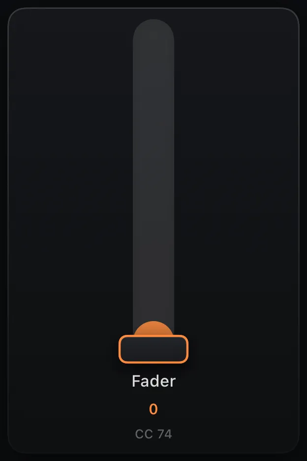 The Fader control, rendered in the app.