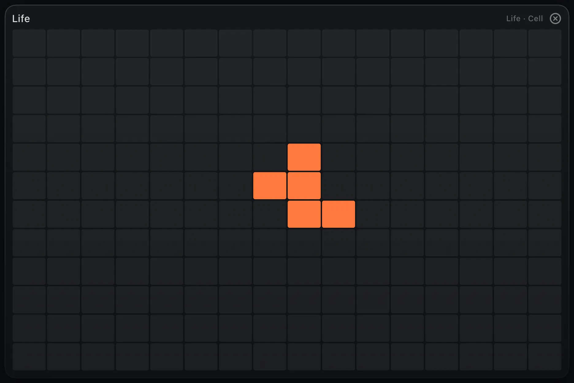 The Life Grid control, rendered in the app.