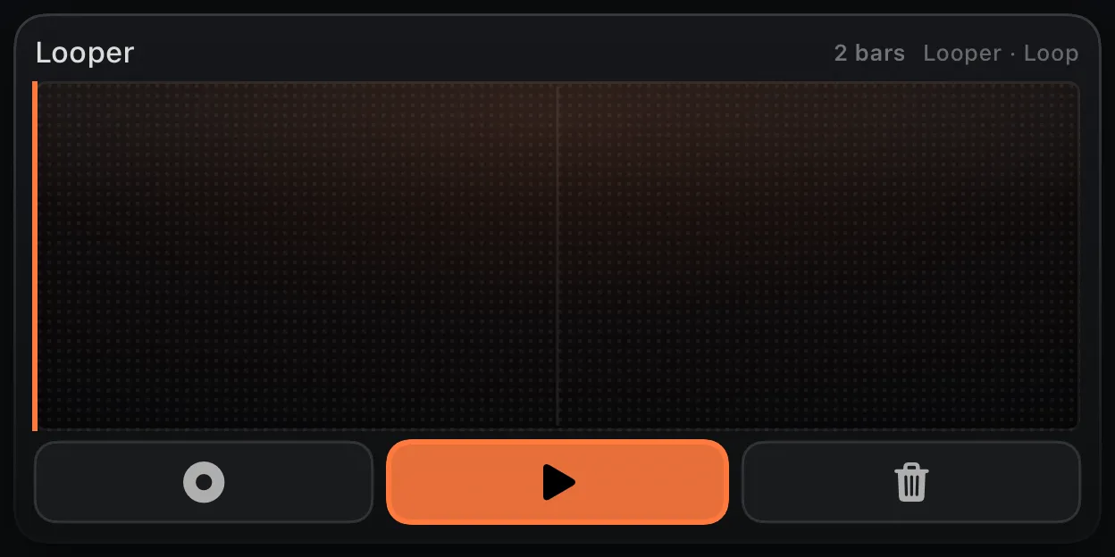 The Looper control, rendered in the app.