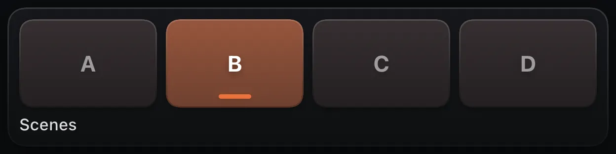 The Scenes control, rendered in the app.
