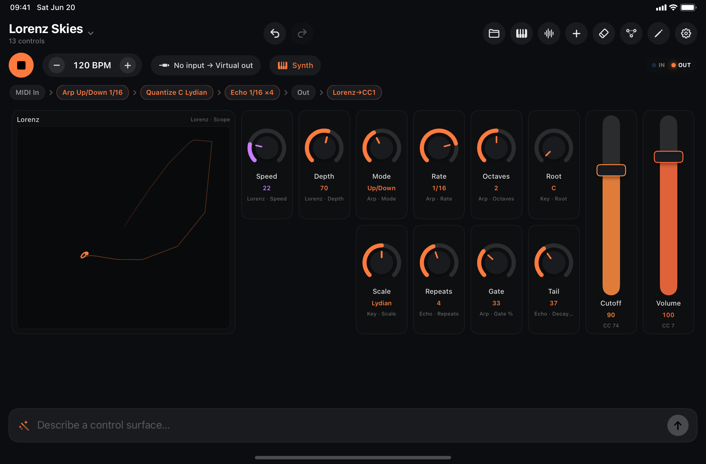 Lorenz Skies — a self-playing generative patch
